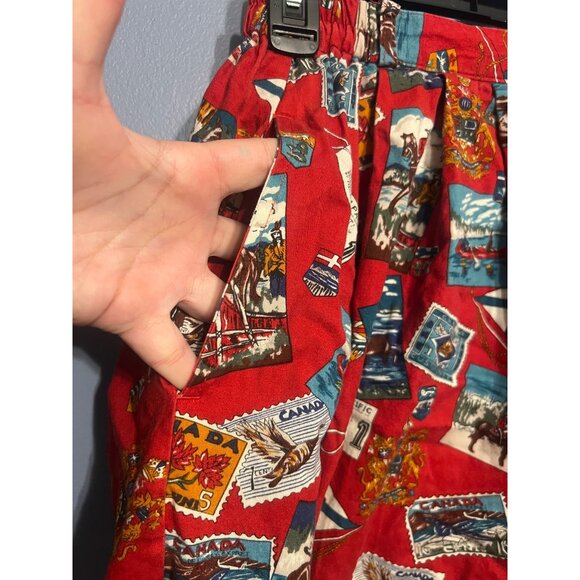 Vintage Woolrich Canadian Pacific Postcard Pattern Pleated Skirt VTG Size 8‎ - Picture 3 of 13